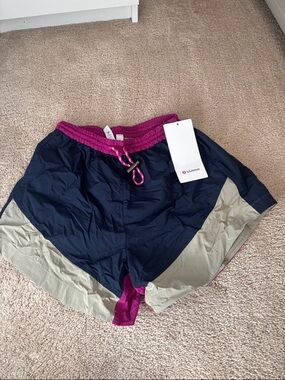 lululemon athletica Navy with Magenta Trim Athletic Shorts